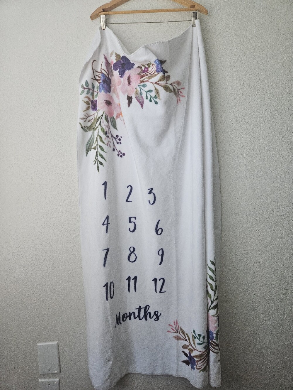baby floral month milestones blanket